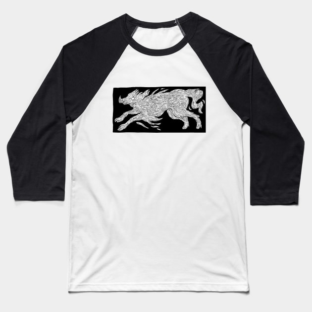 Midsummer Canine Baseball T-Shirt by Ballyraven